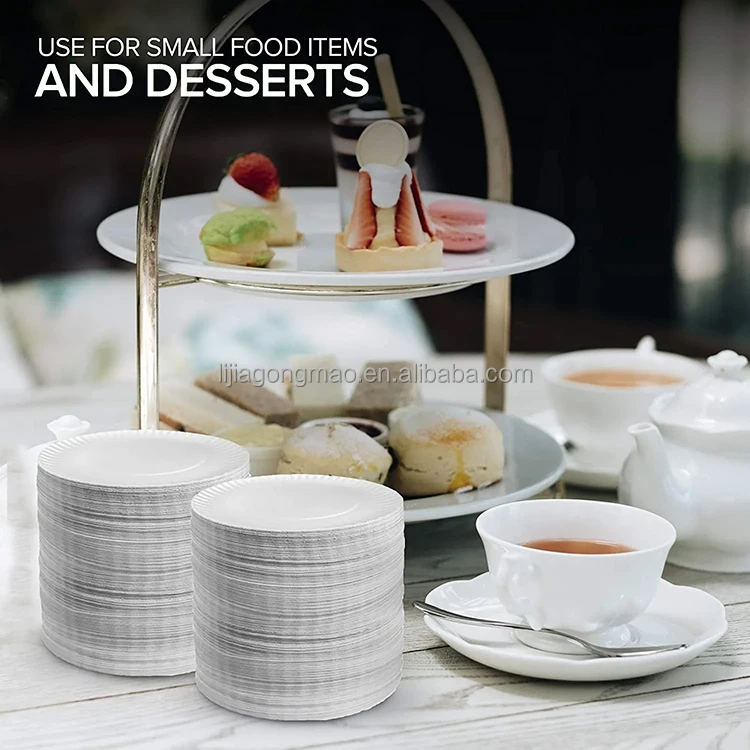 Disposable round white card birthday cake paper tray design your own paper plates for christmas day