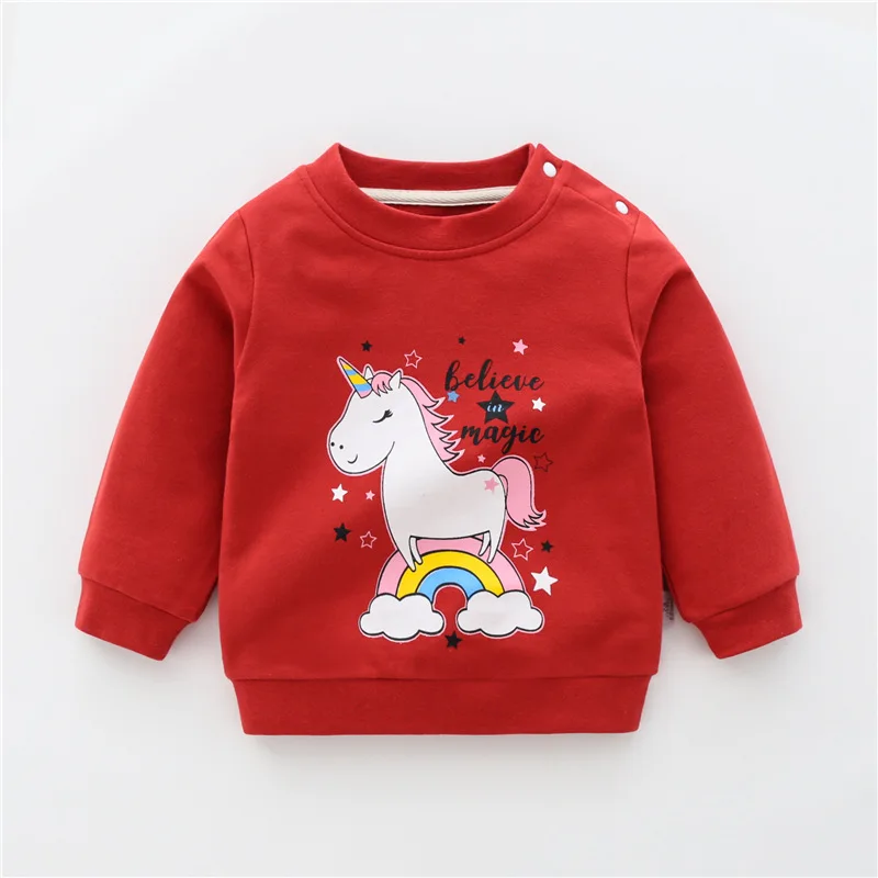 2022 Cartoon Sweatshirts For Boys Unicorn Children's Sweatshirt For Girls Long Sleeve Kids Christmas Costume Baby Boy Clothing