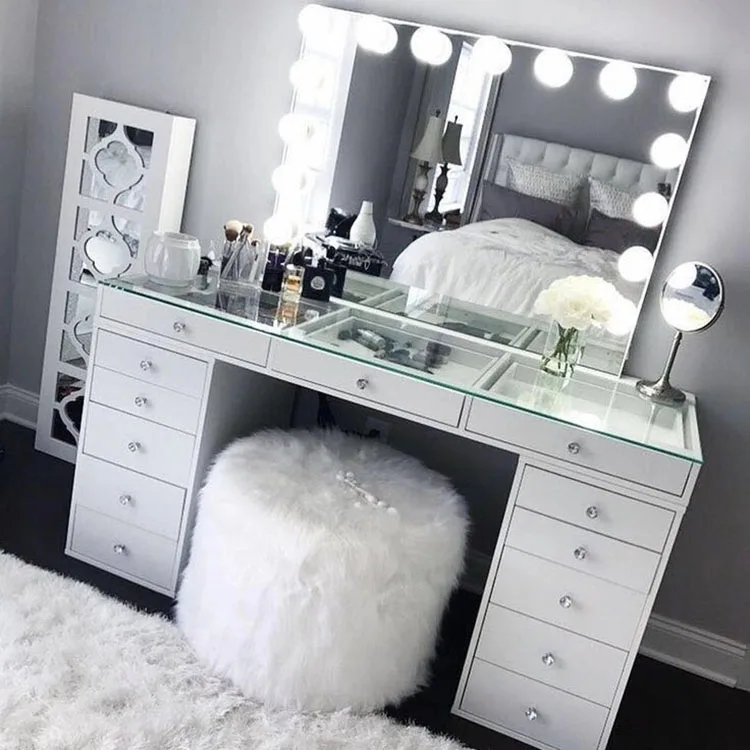 Beauty Salon Furniture Hairdressing Mirror Used Hair Saloon Equipment Mirror Station Makeup Mirror