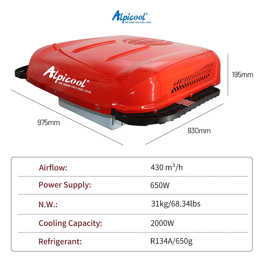 Alpicool parking air conditioner 24V DC rotor compressor electric fast cooling Air Conditioner for truck Engineering vehicle