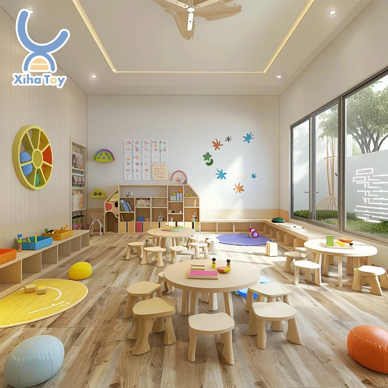 Montessori Eco-Friendly Daycare Nursery Furniture Set Kindergarten Preschool Toddler Table And Chair Set For Childcare Furniture