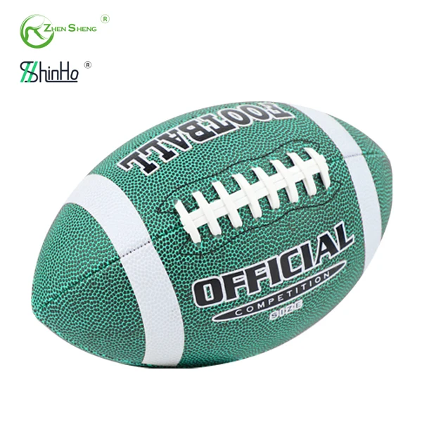 Zhensheng Custom logo green leather football professional rugby size 9 american football