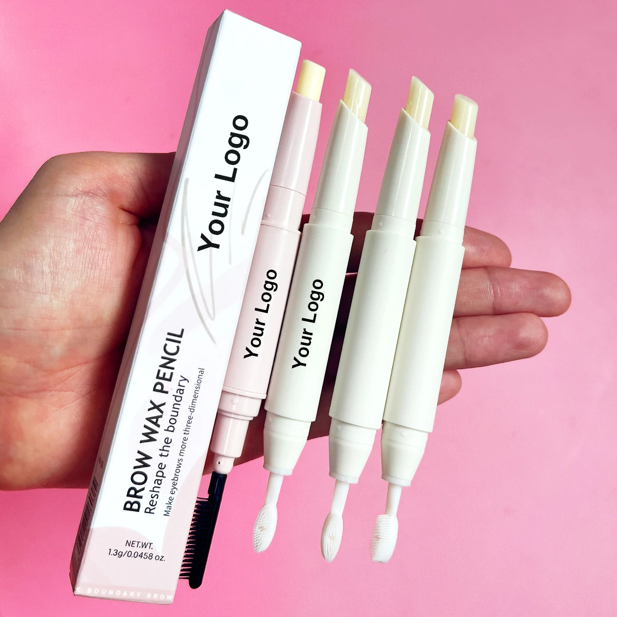 Custom logo Brow Gel Eyebrow Wax Pencil Waterproof Long Lasting Eyebrow Soap Pen Private Label Brow Wax Pen for Brow Styling
