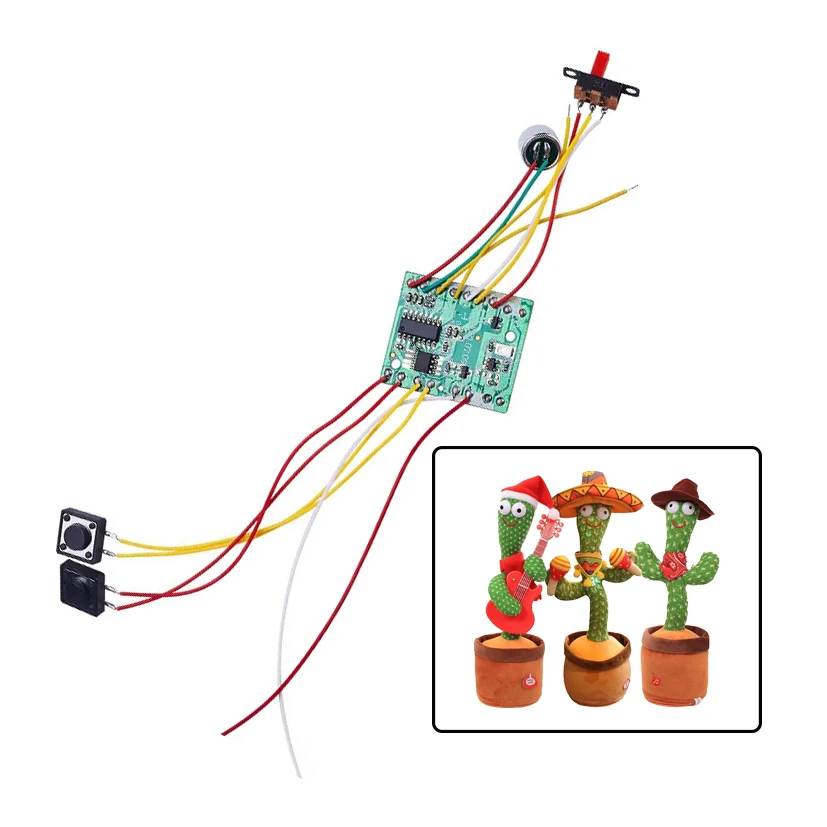 QQF C Hot Selling Dancing Cactus Toy Printed Circuits Board Talking Cactus Toy PCB Assembly Supplier