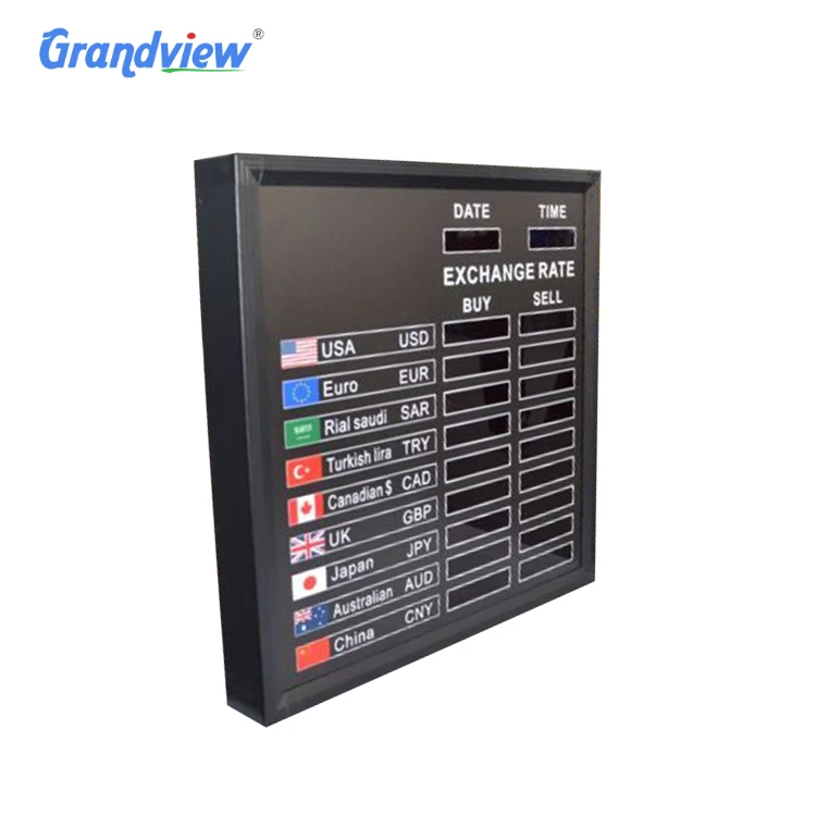 Bank Exchange Rate Display Board Led Electronic Currency Screen