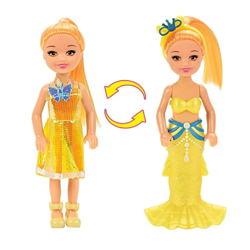 5 Inch Clothes Changing Mermaid Doll Small And Cute Movable Joints Portable Sweet Fashion Girl Gift Dolls Toys For Kids
