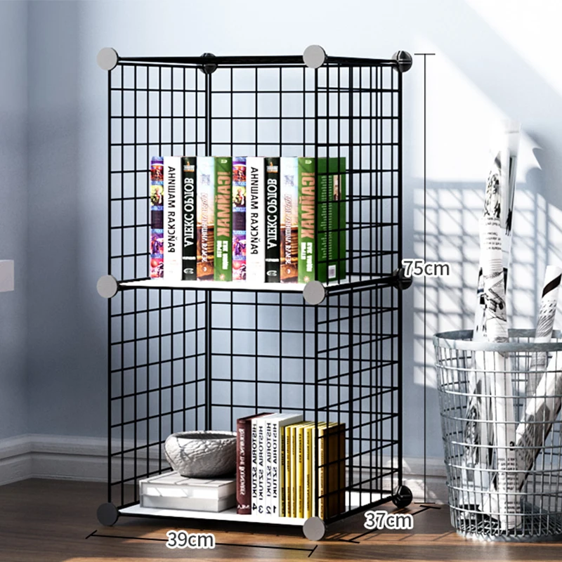 Multilayer wire grid diy metal storage shelf,living room balcony flower shelf