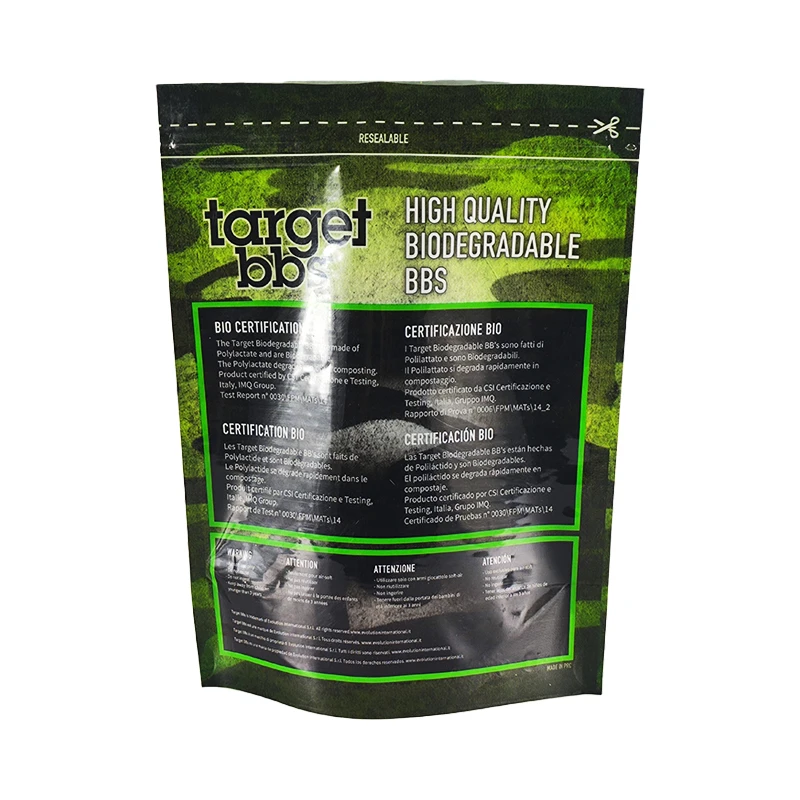 Biodegradable resealable Custom Plastic Zip Bag Composite Sealed Bag Accessories Snacks Universal Stand up pouch