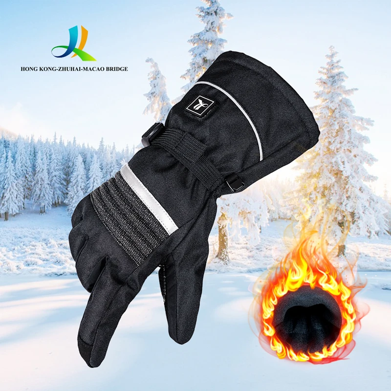 Savior Winter Riding Sport Rechargeable Battery Soft Shell Anti Slip Heated Motorcycle Gloves Leather Motorcycle Racing Gloves
