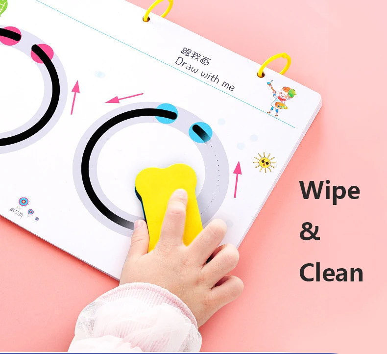 New Design Dot To Dot Book Stroke Line Dot Toddler Erasable Paper Training Book Pen Control