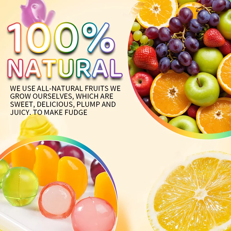 OEM Vegan 3D Peelable Candy Gummies Natural Mixed Fruit Flavors Vitamin C Gummy