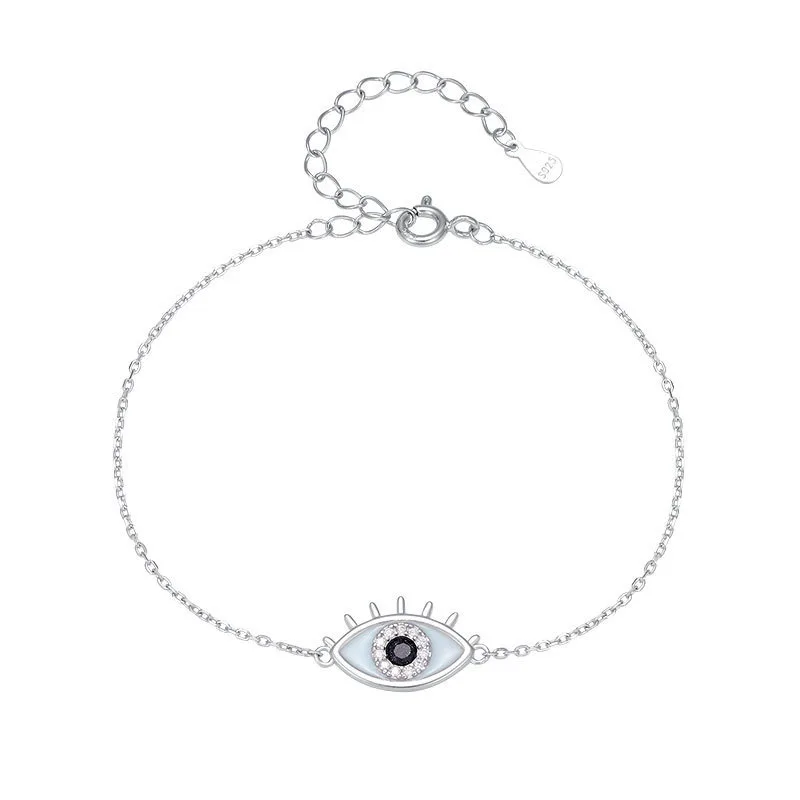 2024 New Arrival 925 Silver Diamond Evil Eyes Bracelet Good Selling Metal Cubic Zirconia Devil Eyes Bracelet For Daily Life