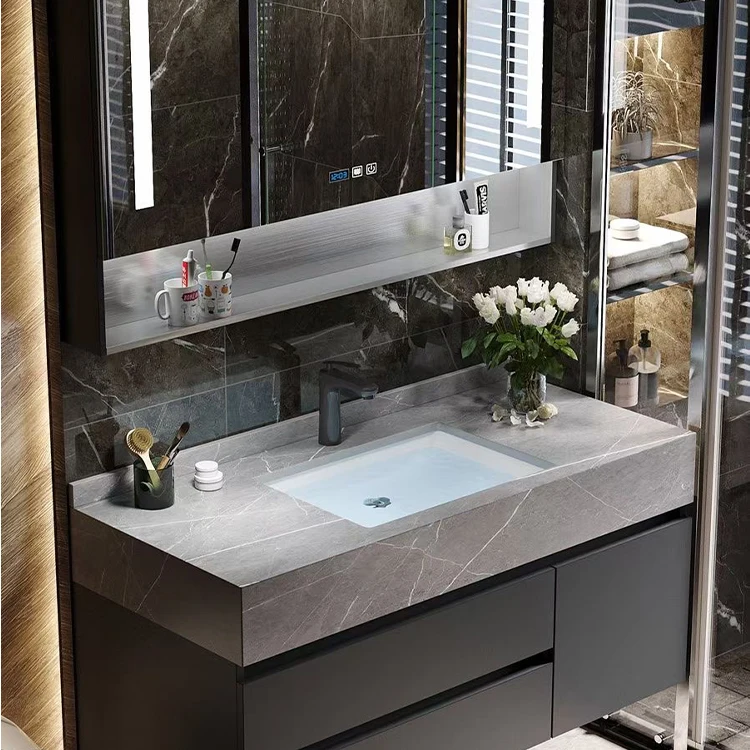 SANTOPOVA modern waterproof single his and hers dubai with sink left chinese design complete black wall hung bathroom vanity