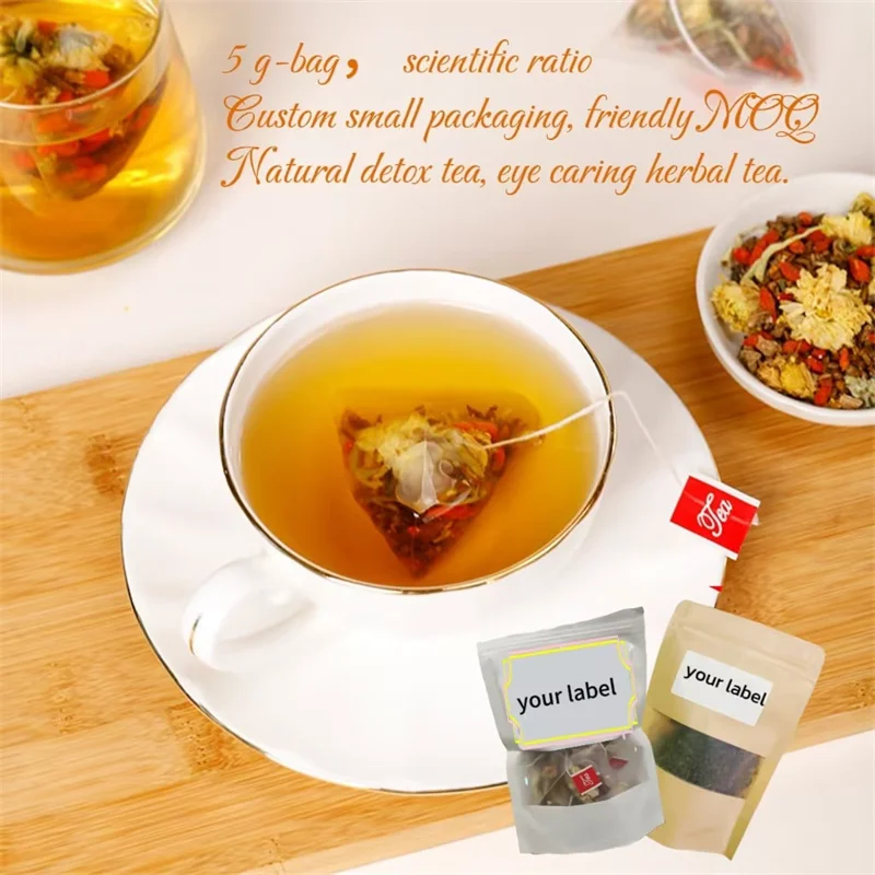 Wholesale High Quality Liver Tea Chrysanthemum Cassia Tea Triangle Bag Honeysuckle Goji Berry Tea