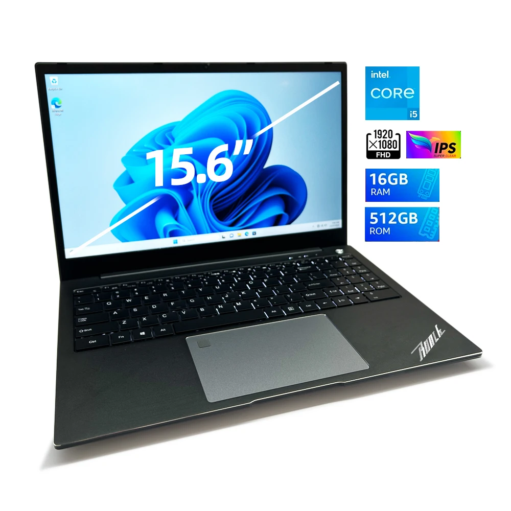 Laptop Computer, 15.6 Inch Laptop 8GB RAM 256GB SSD Laptops Quad-Core Processor Win11 WiFi 5 Webcam Long Lasting Battery, Black