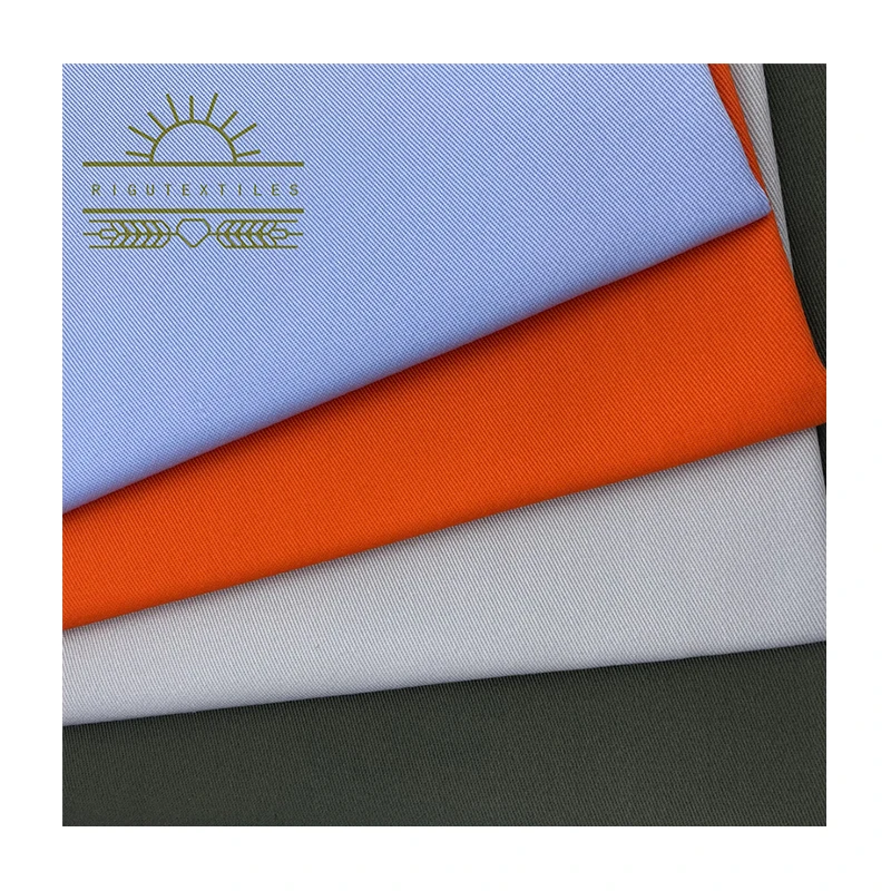 RIGU Textiles Cvc Tc Plain Dyed 2/1 Twill Cotton Twill Stretch Chino Fabric For School Uniform Boy