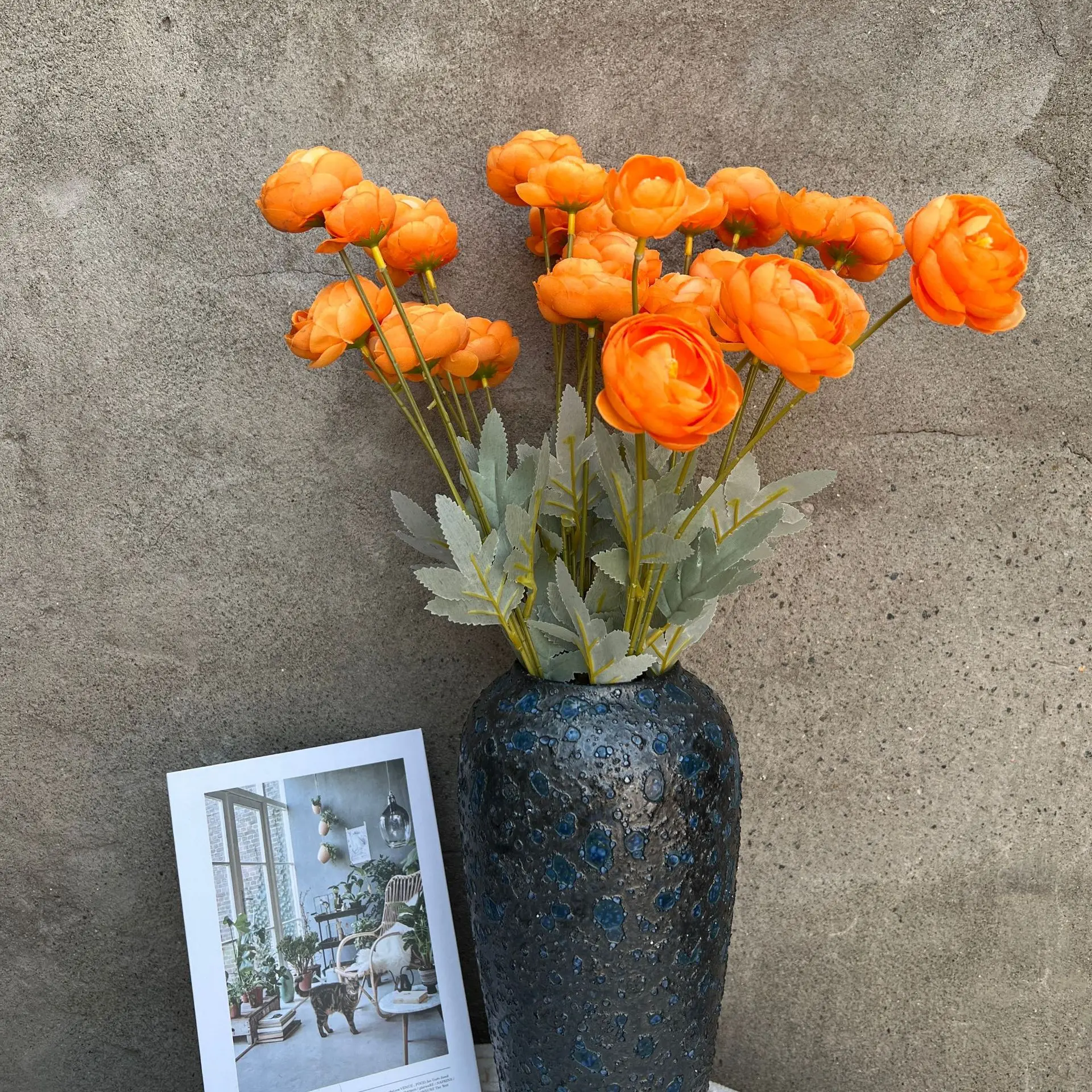 4 head tea rose Lulian simulation flower silk flower wedding decoration flower table floral decoration factory wholesale