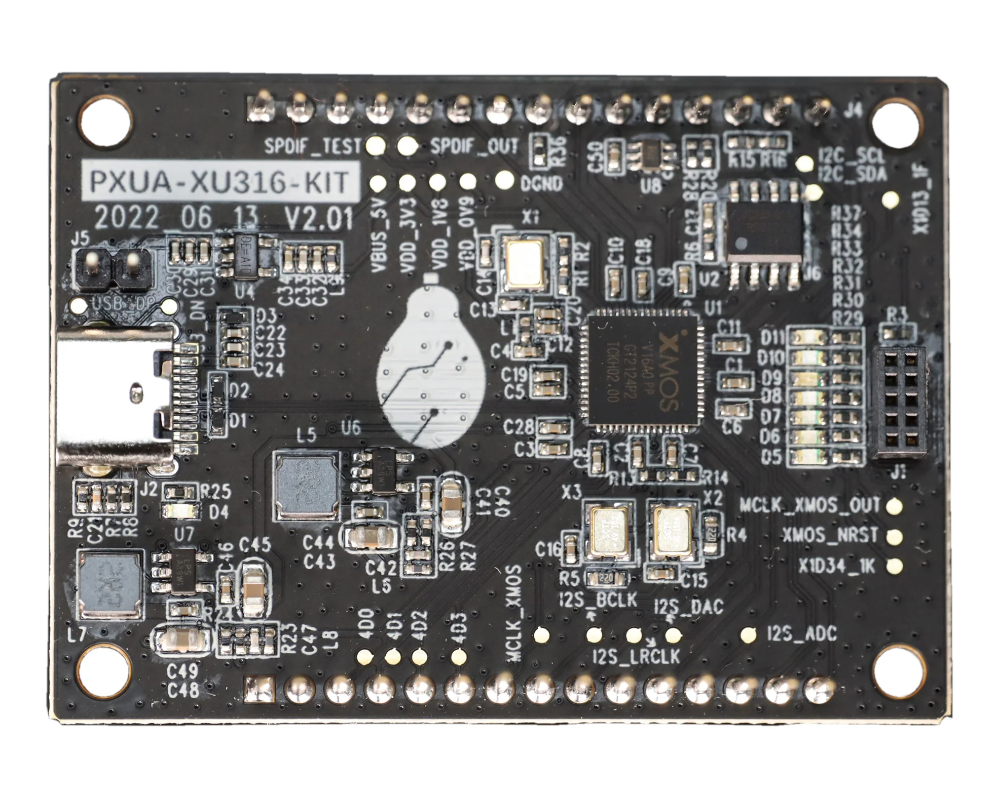 [XMOS]PXUA-XU316-KIT Board, USB Audio HiFi Sound Card Solution for HiFi-Res Audio & Audio decoder