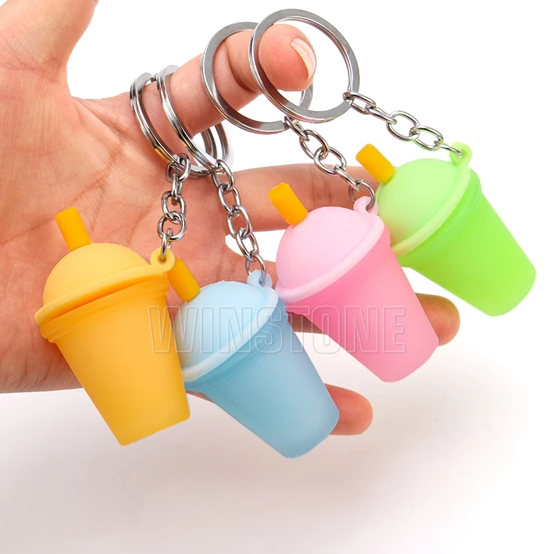 Custom 3D Soft PVC Figure Toys Cute Dustbin Keychain