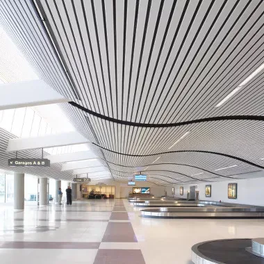 Aluminum art wave ceiling False Suspended Ceiling Decoration Aluminum Metal U Baffle Linear Ceiling