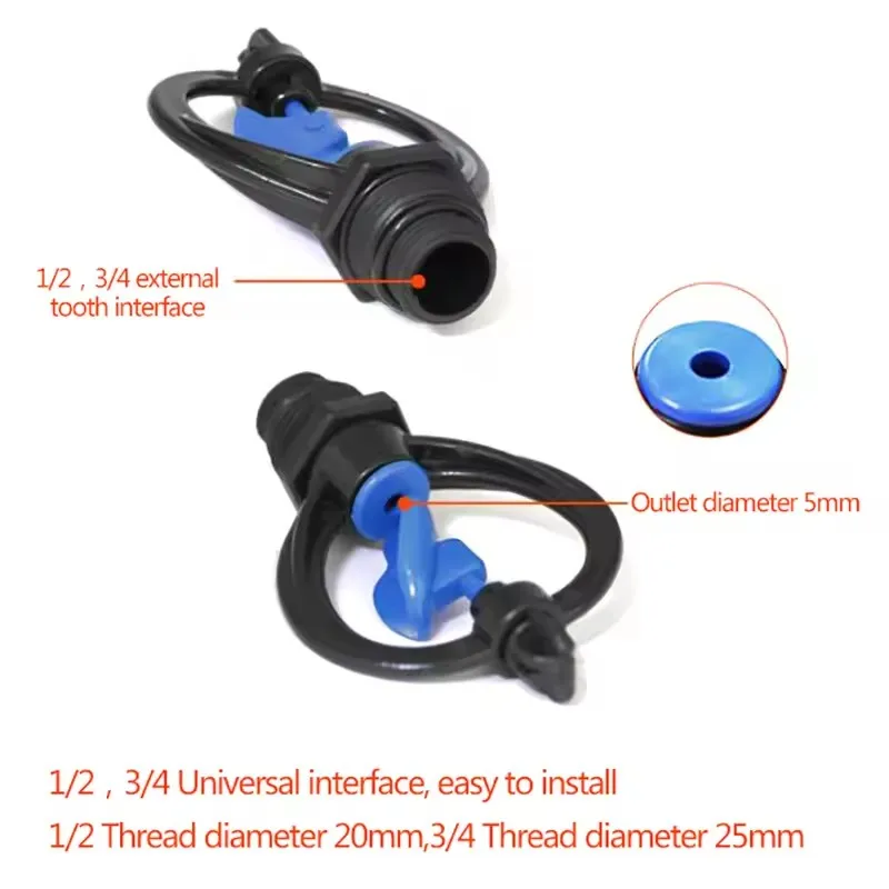 1/2 3/4 Inch Farm Sprinkler 360 Degrees Rotary Lawn Sprinklers for Garden Gardening Water Watering Garden Lawn Irrigation