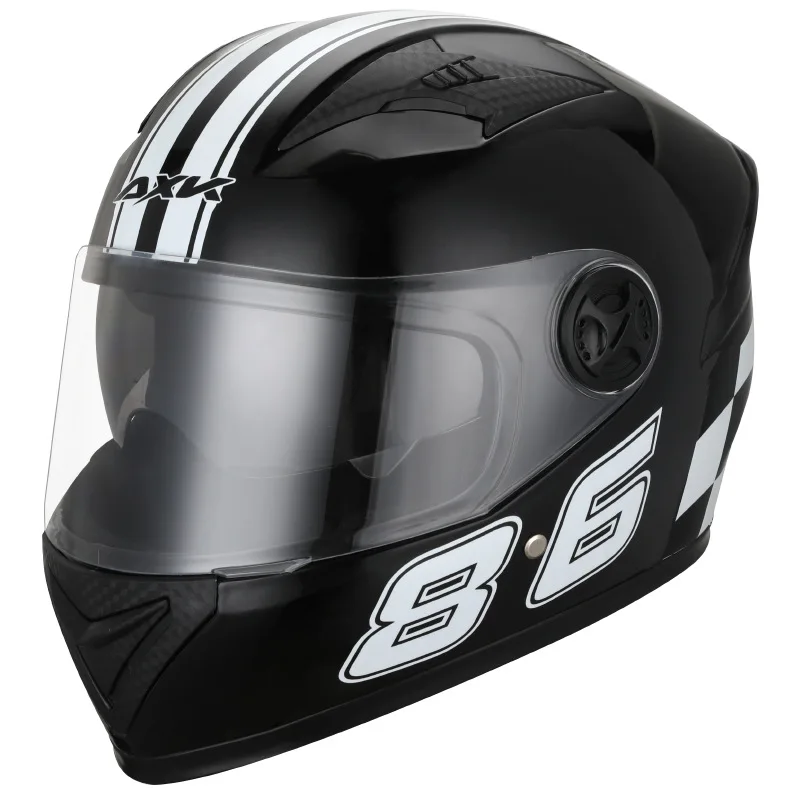 2023 New Model Four Seasons Masked Helmet Motorcycle Bike Riding Black Full Face Helmets