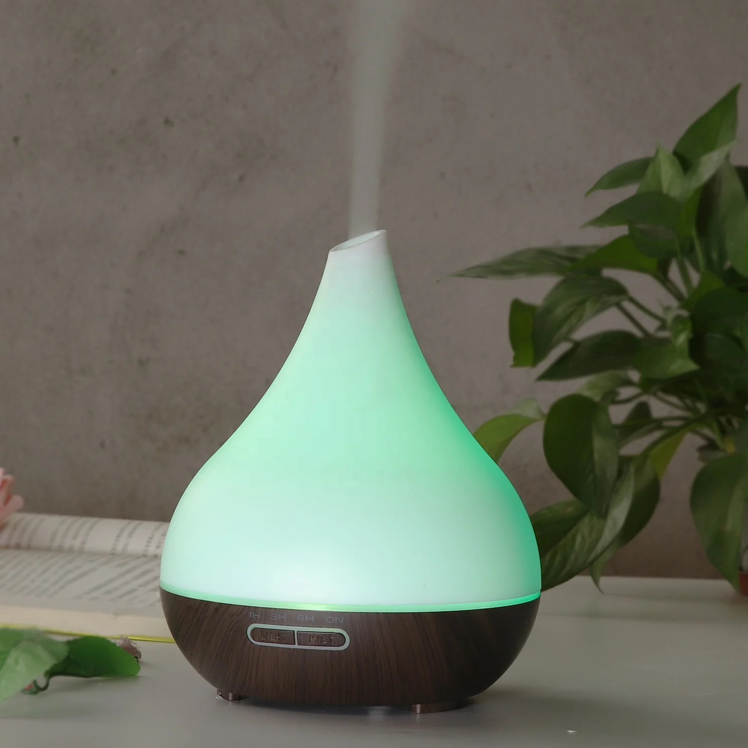 2021 400ml White Wood Aromatherapy Ultrasonic Oil Diffuser Spa Room Atomizer Aroma Diffusers