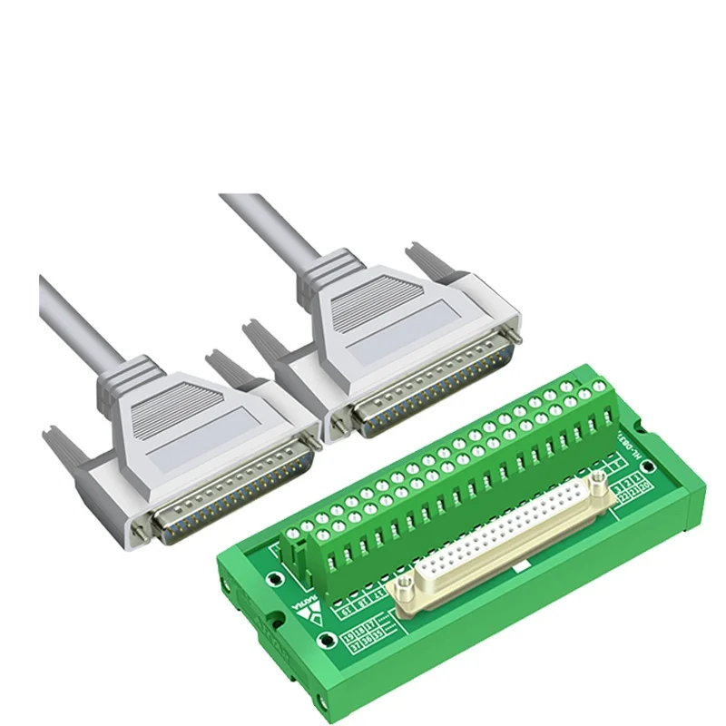 Dual DB37 D-Sub DIN Rail Mount Interface Module RS232 DB37 Connector,DB37/F-MINI and DB37-Male to Male 1M Cable