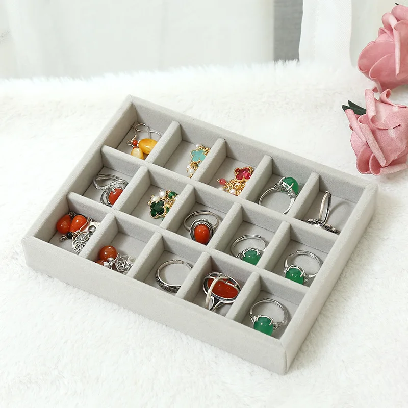 Portable home jewelry display tray earring jewelry packaging velvet tray organizer display jewelry tray