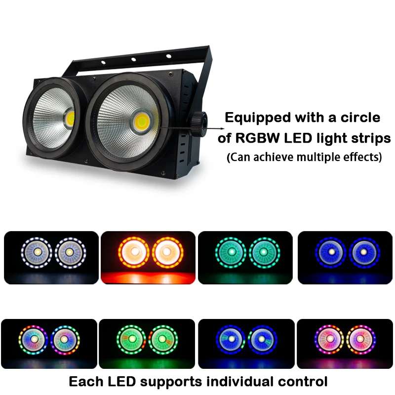 NEW 2eyes High Power 200W LED COB RGB LED light strip 2IN1 DMX Stage Effect Blinder Cool Warm White For DJ Stage Lighting Lamp