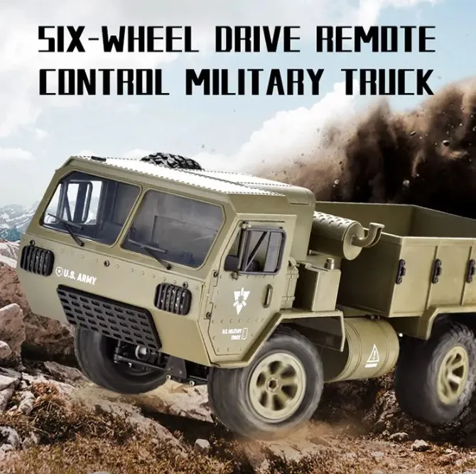 2.4Ghz 1:12 Remote Control 6 Wheels 6WD Alloy Chassis Off Road Simulation Military Rc Truck Model Toy With Wifi FPV Camera