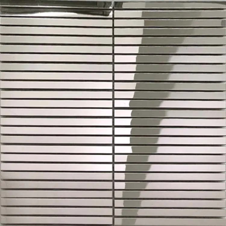 Interior Wall Panel PVD Color Hairline Mirror Mosaic Tile Rose Gold Stainless Steel Sale Cross Decor Sea Training Item Style