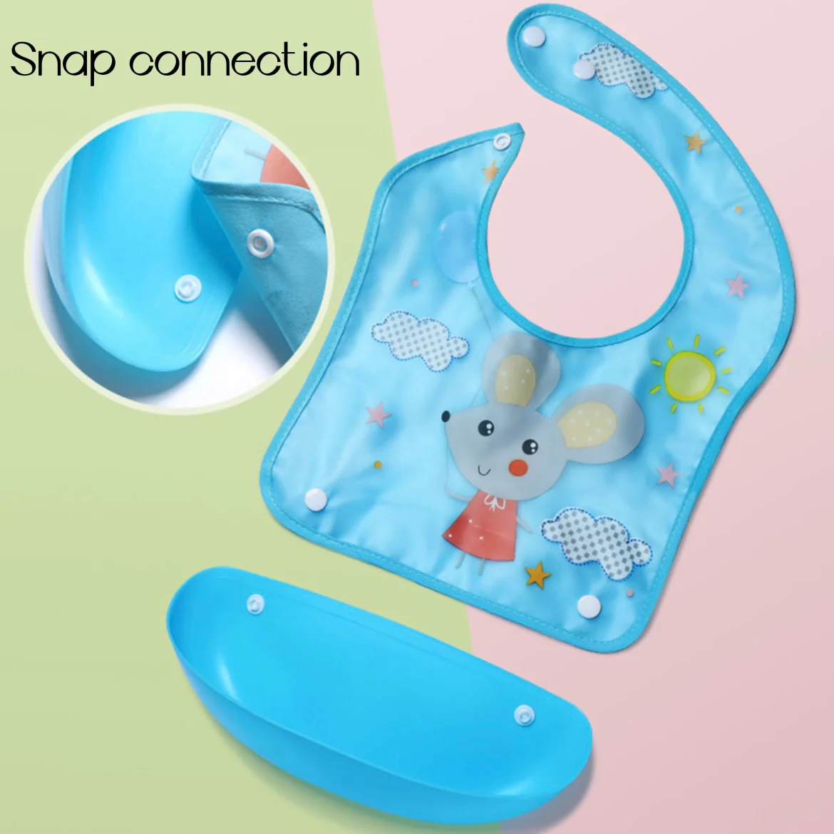 Removable Baby Bibs Waterproof Aprons Kids Bib Bandana Cartoon Baby Feeding Bibs Baby Saliva Towel With Pocket