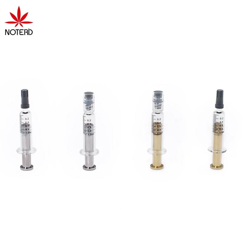 Пользовательский логотип печать 1 мл luer lock стеклянный шприц масляная дистиллятная упаковка