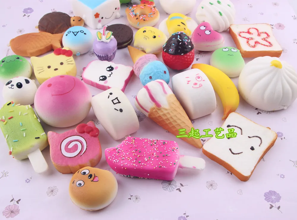 10pcs 20pcs HOT Selling Kawaii  Squishy Keychain Blind Box Toys Lucky Bag