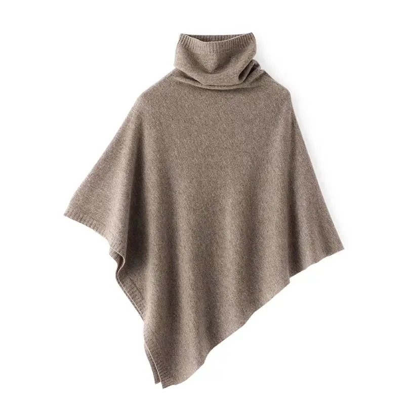 luxury mongolia real pure 100% cashmere wool cape sweater poncho women