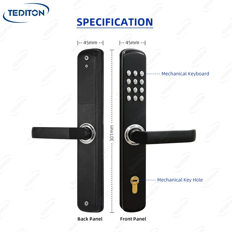 Tediton New model 304 Stainless Steel Waterproof Seaside Hotel Mechanical Code Keyless Door Lock