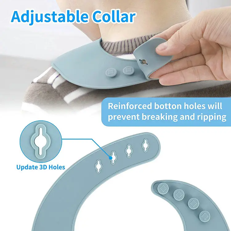 Wholesale Customizable Comfortable Soft Bpa Free Silicone Food Grade Easily Clean Waterproof Adjustable Baby Silicone Bib