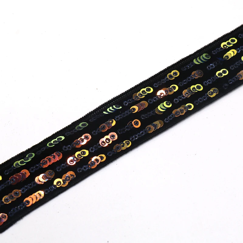 DIY Accessories shinny ribbon Gradual Change Color Sequined  Lace