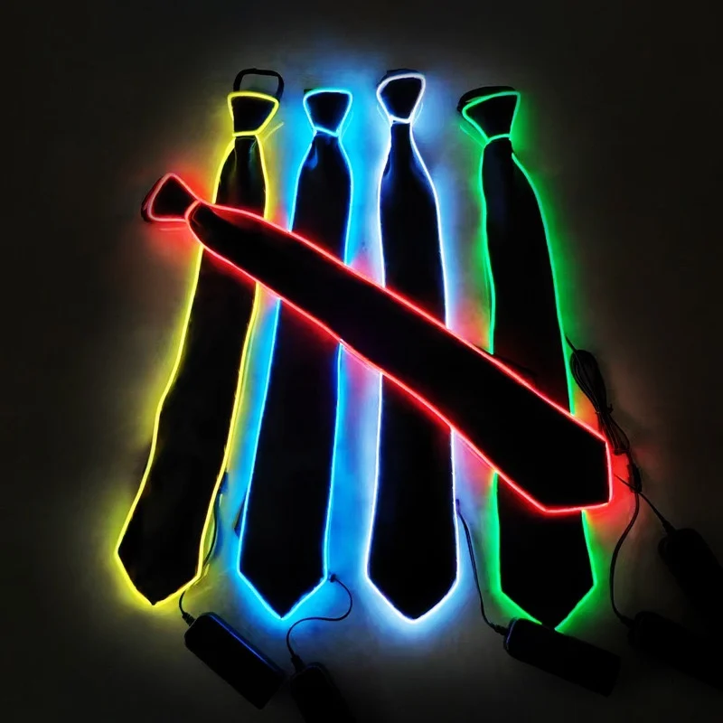 Creative stage performance RGB EL Tie voice-activated flashing wearable devices holiday party luminous props lighting