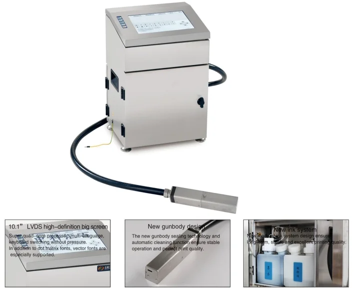 Factory direct supply  IPS-B650 Small Character Inkjet Printer with Large Touch Screen for Shrink Wrap for Russian lang