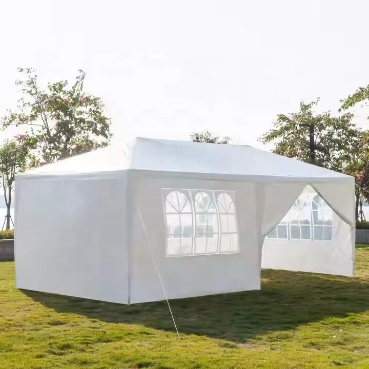 White 10 x 10 Easy Set-up Canopy Tent Commercial Instant Tents Market stall with 3 Removable Sidewalls and Portable Bag