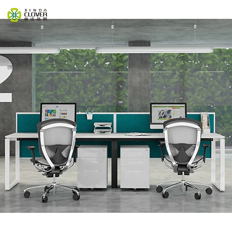 Simple Office Furniture Modern Workstation Table Metal Office Desk For Two