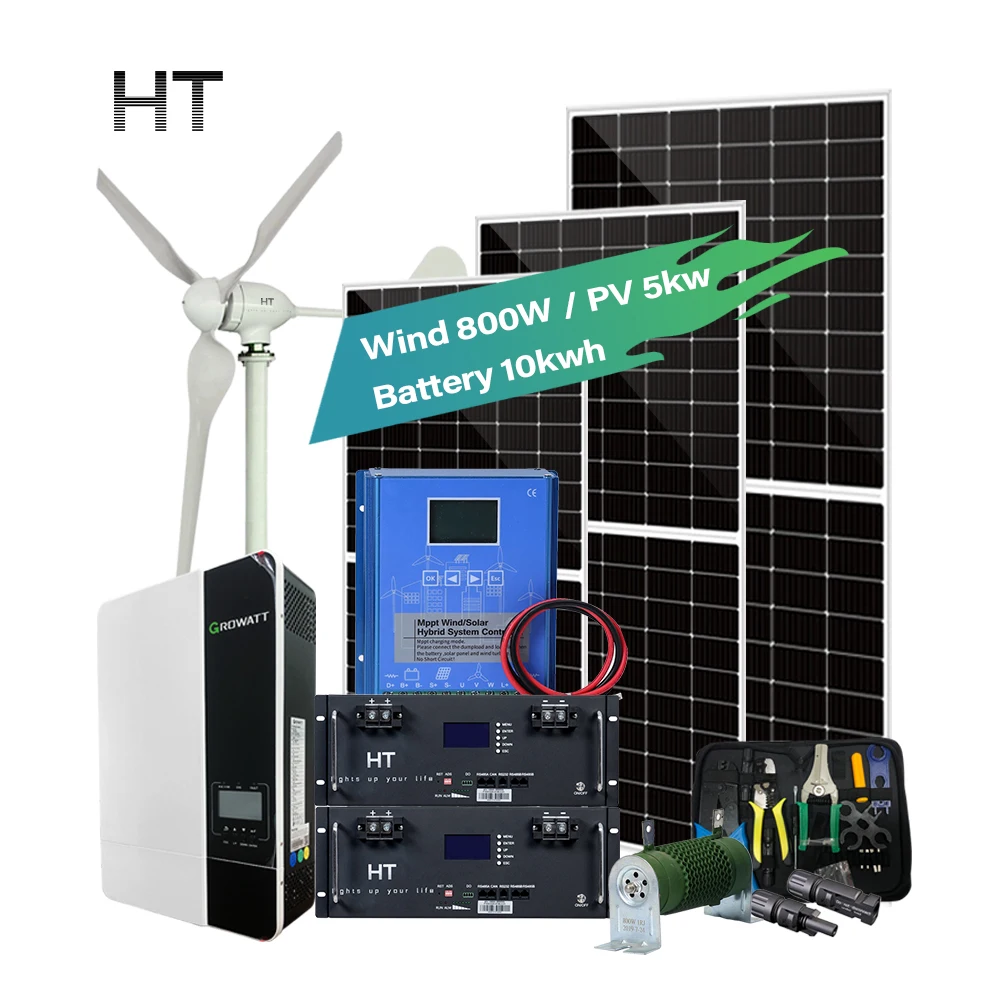 HT Wholesale Factory Price Full Off Grid 545w 540w Bifacial Solar Panel Wind Hybrid Home Energy Power System Station