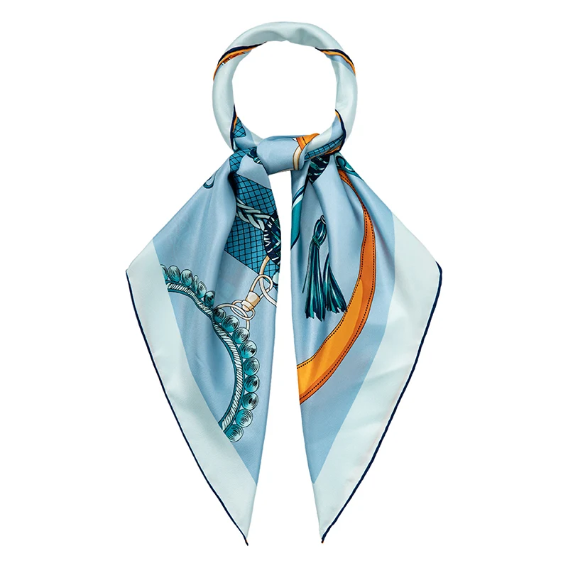 
Other Scarf&Shawls Luxury Designer Silk Head Hair Hijab Scarf For Women Printed Square 14MM 87.5*87.5CM 100%Pure Silk Scarf 