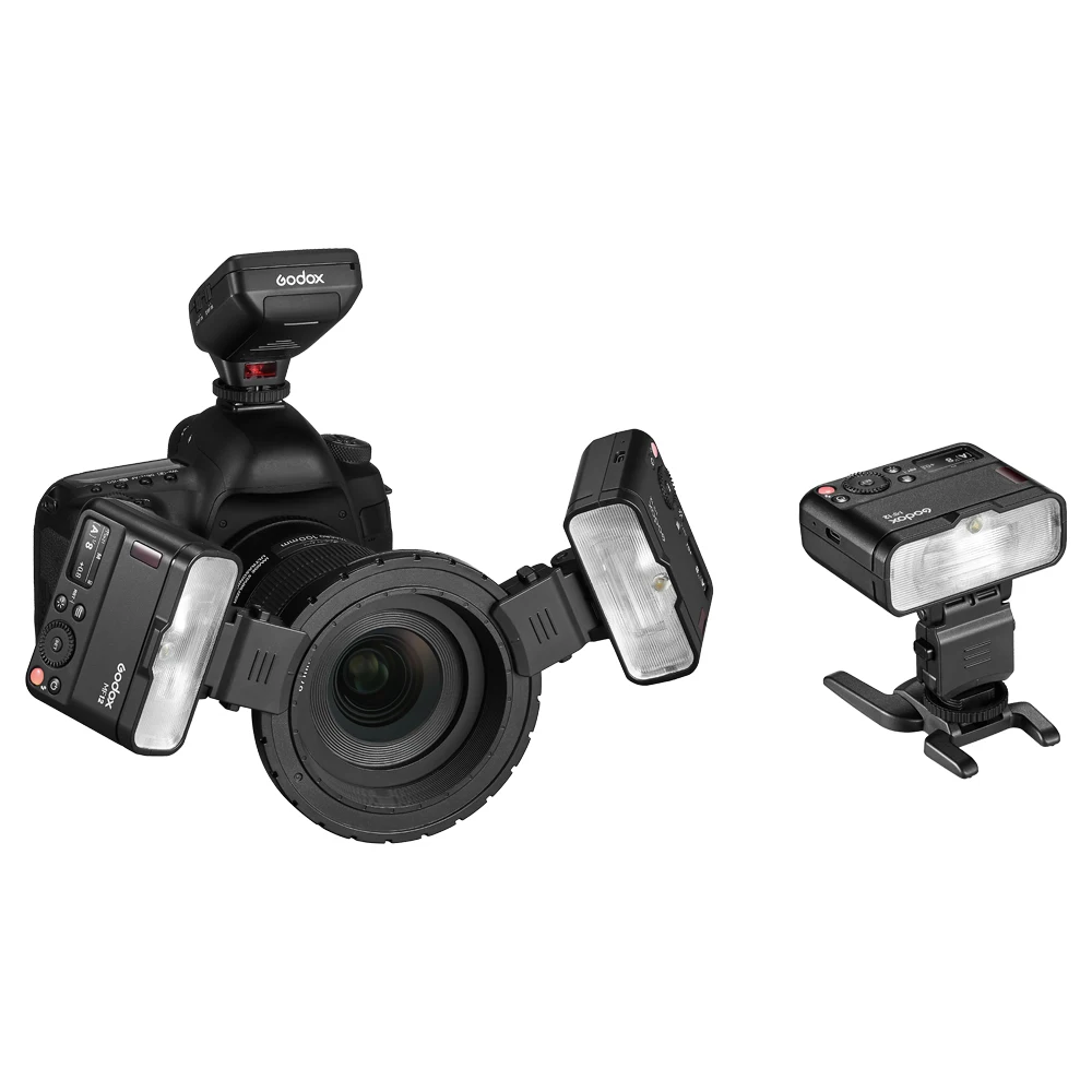 Godox MF12 Macro Mini Flash Speedlite built-in Godox X System TTL Flash + Color Filter Diffuser for Macro Shots