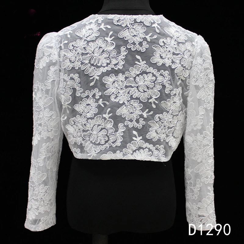 D1290  Dress shawl Advanced Embroidery Lace Jacket/Bolero Pattern of flower for Wedding Bride or Flower Girl Dress shawl