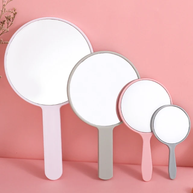 Wholesale Custom Logo Single-Sided Plastic Hand Pocket Makeup Mirror Personalized Cosmetic Mirror with Free Logo