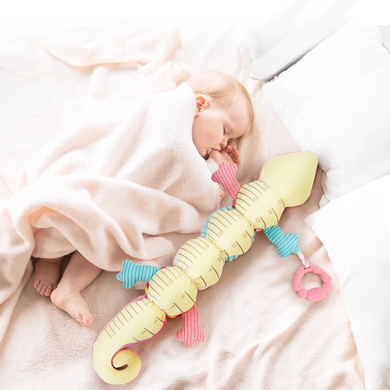 Sozzy Cute Colorful Long Worm PP Cotton Stuffed Plush Toys for Kids Gifts Bedroom Decorations Soft Animal Chameleon Toy Doll