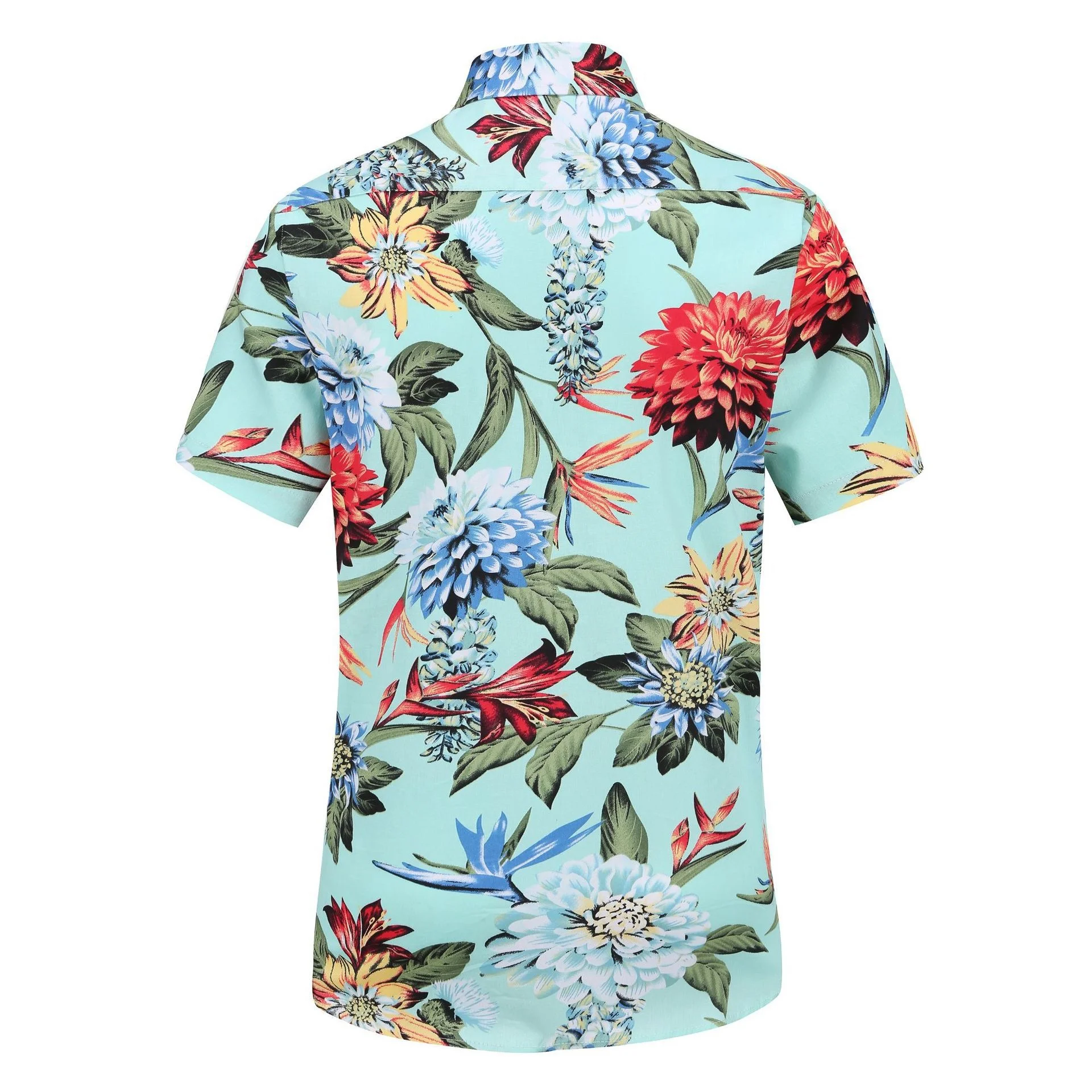 New Fashion Luxury Custom Logo Beach Flowers Shirt for Men Printed